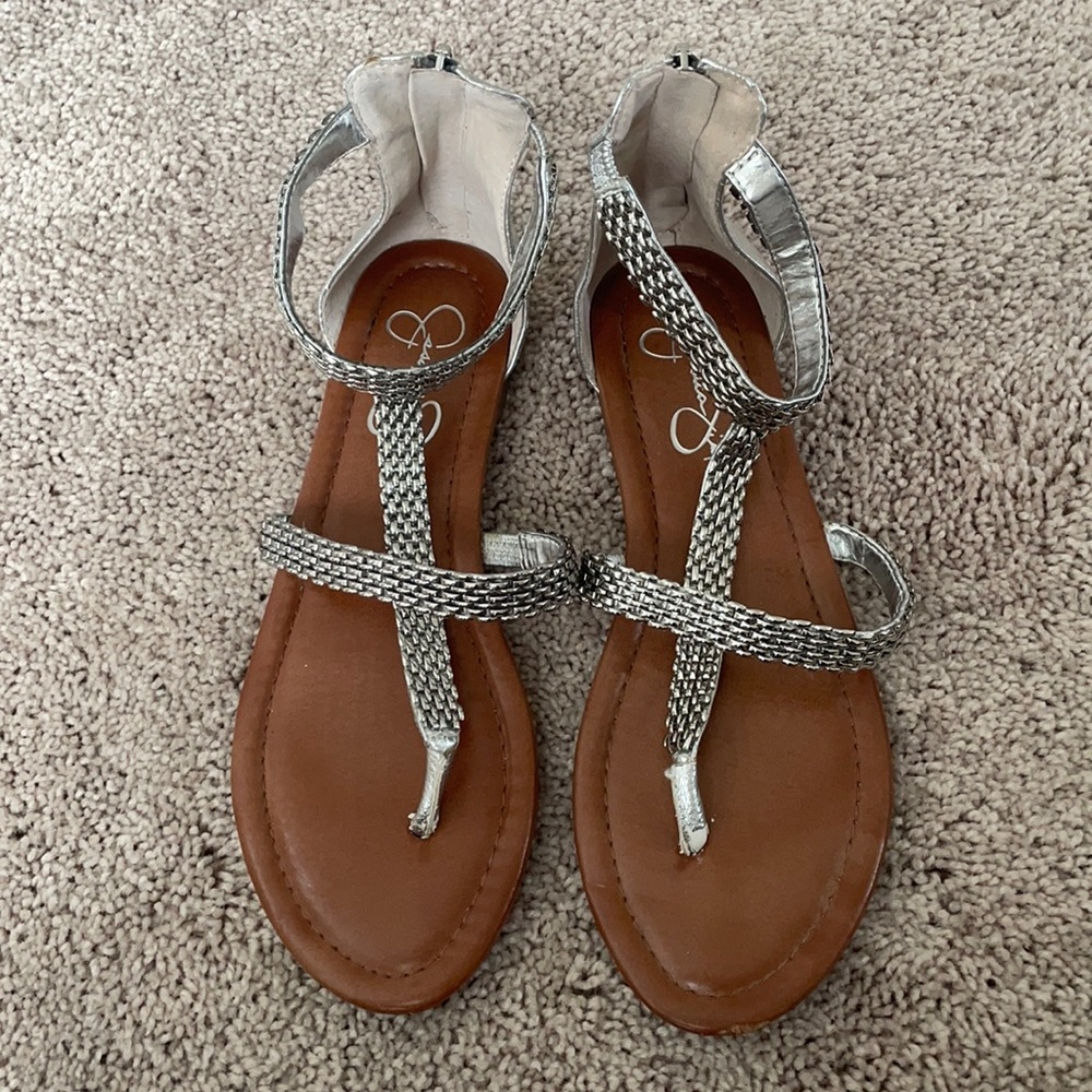 Jessica Simpson silver sandals size 6.5